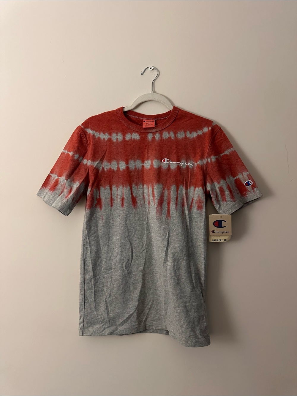Champion Red & Gray Tie Dye T-Shirt